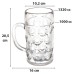 1x Bierpul 100cl Kunststof SAN Glashelder BPA vrij 1 l Ø 10 cm · 20 cm