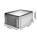 10x Stapelbare Opbergbak 40L Euronorm 600x400x235mm Met Afsluitbare Deksel